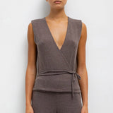 Leset - Lauren Sleeveless Wrap Top