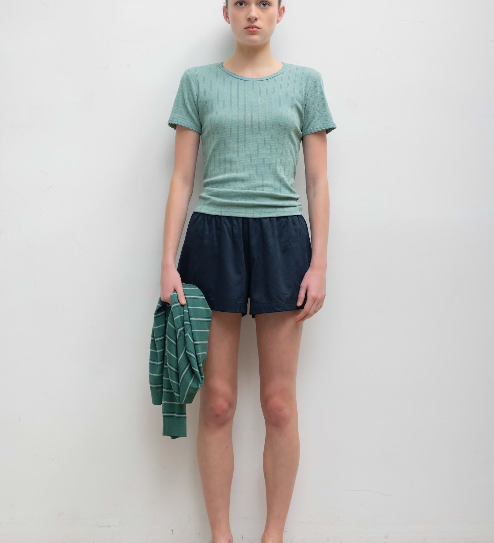 Leset - Pointelle Slim Fit Tee