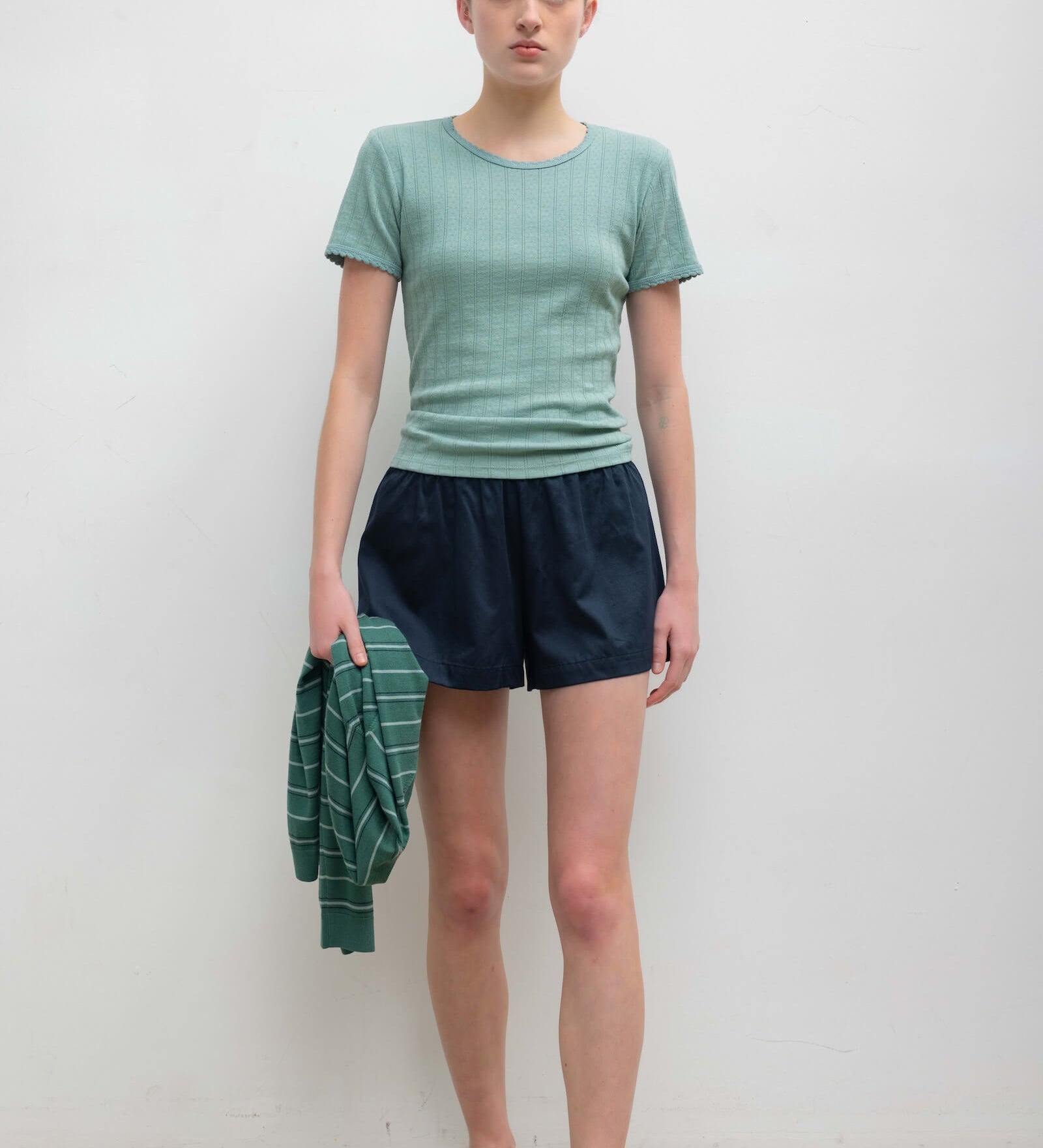 Leset - Pointelle Slim Fit Tee