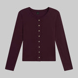 Leset - Pointelle Classic Crew Cardigan