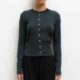 Leset - Pointelle Classic Crew Cardigan