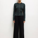 Leset - Pointelle Classic Crew Cardigan