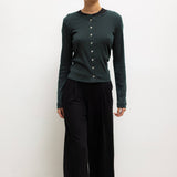 Leset - Pointelle Classic Crew Cardigan