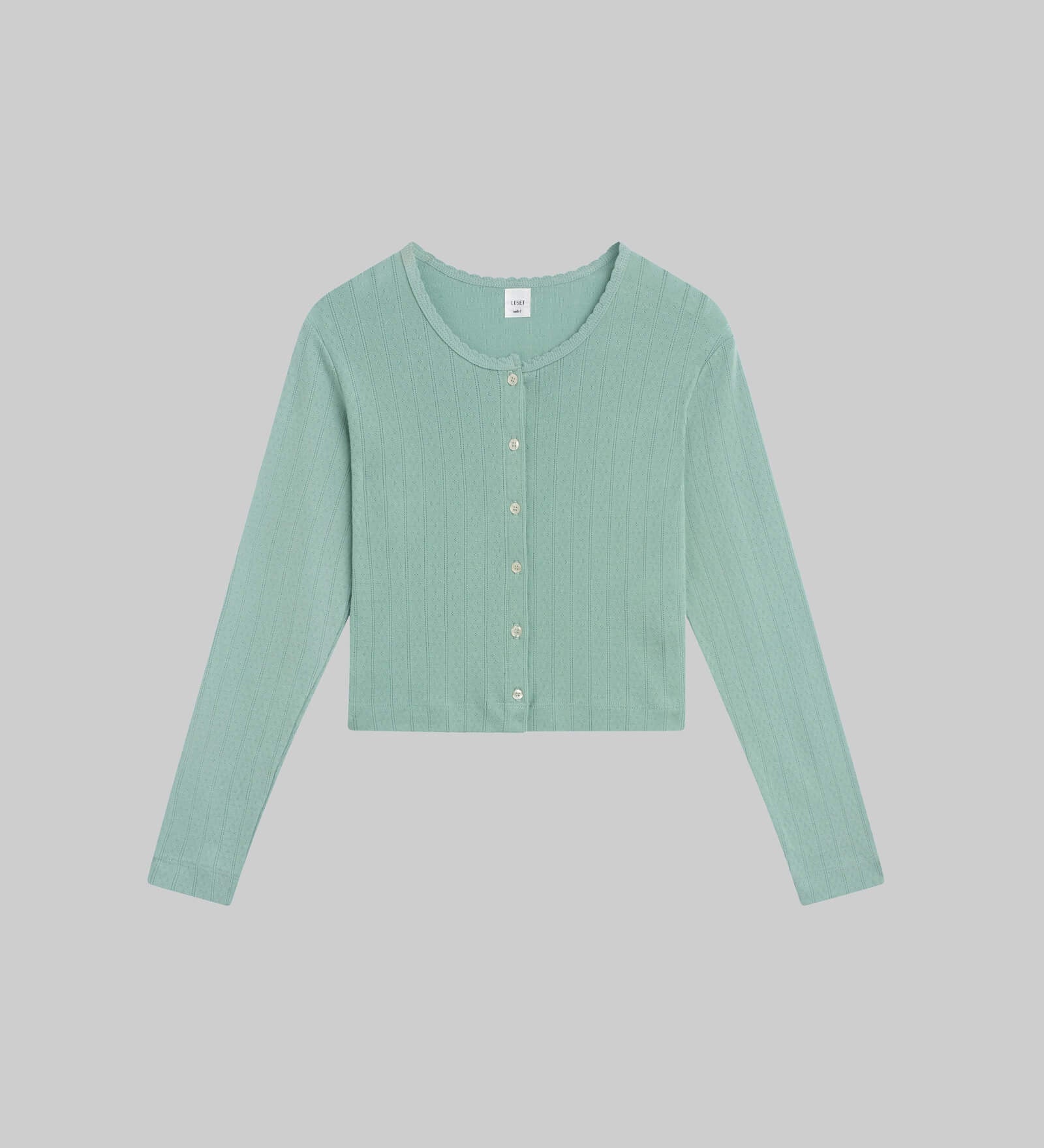 Leset - Pointelle Crop Cardigan