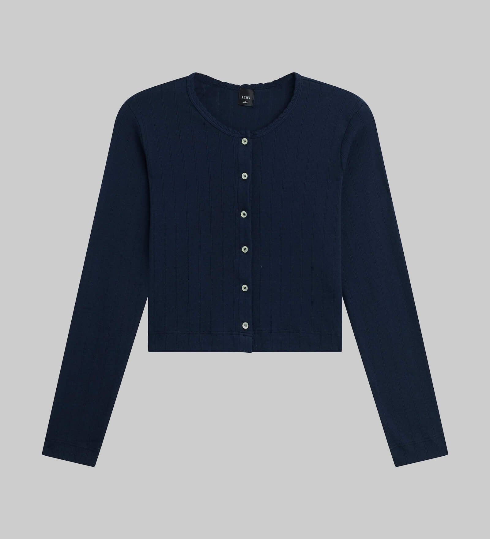 Leset - Pointelle Crop Cardigan