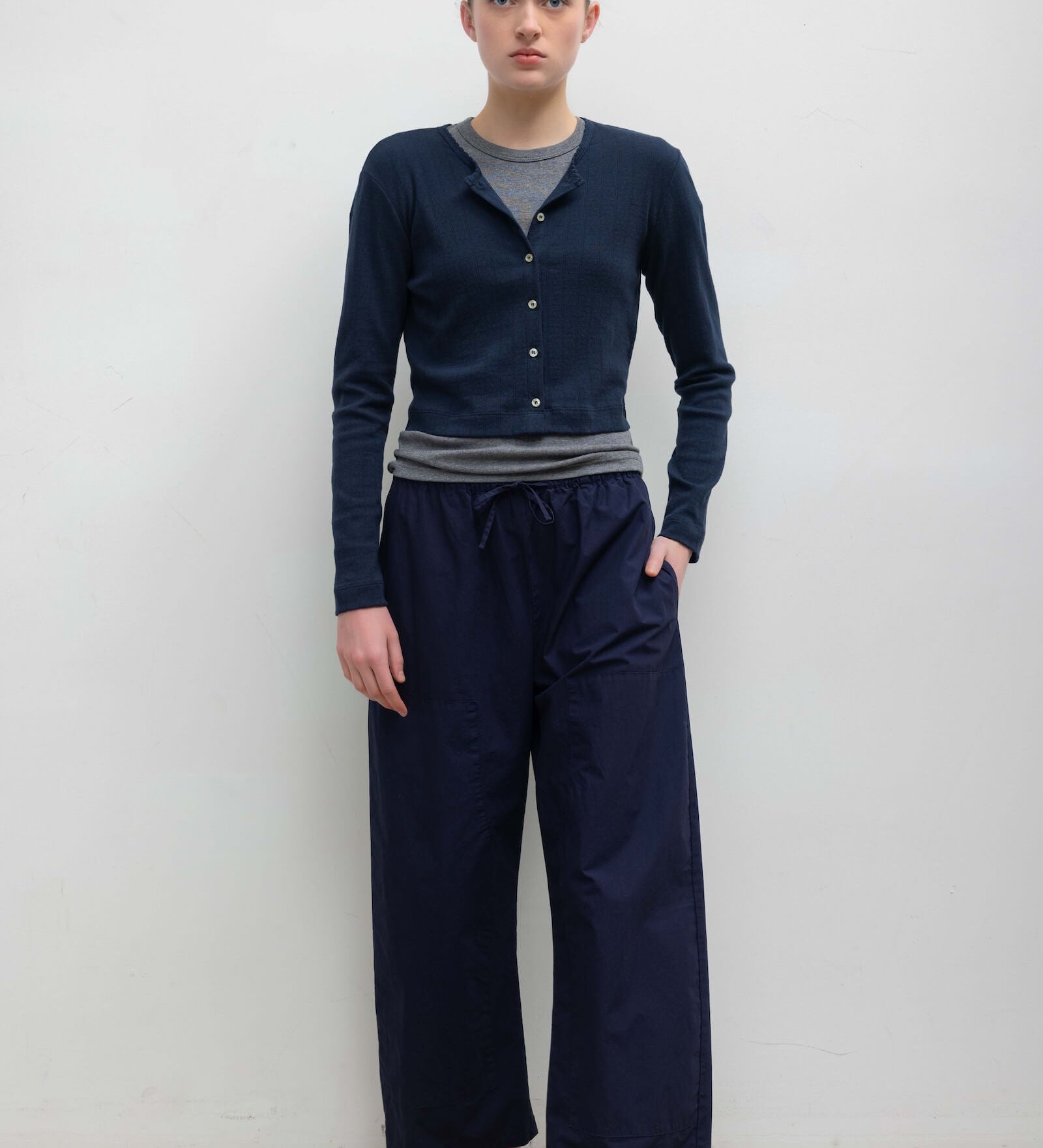 Leset - Pointelle Crop Cardigan