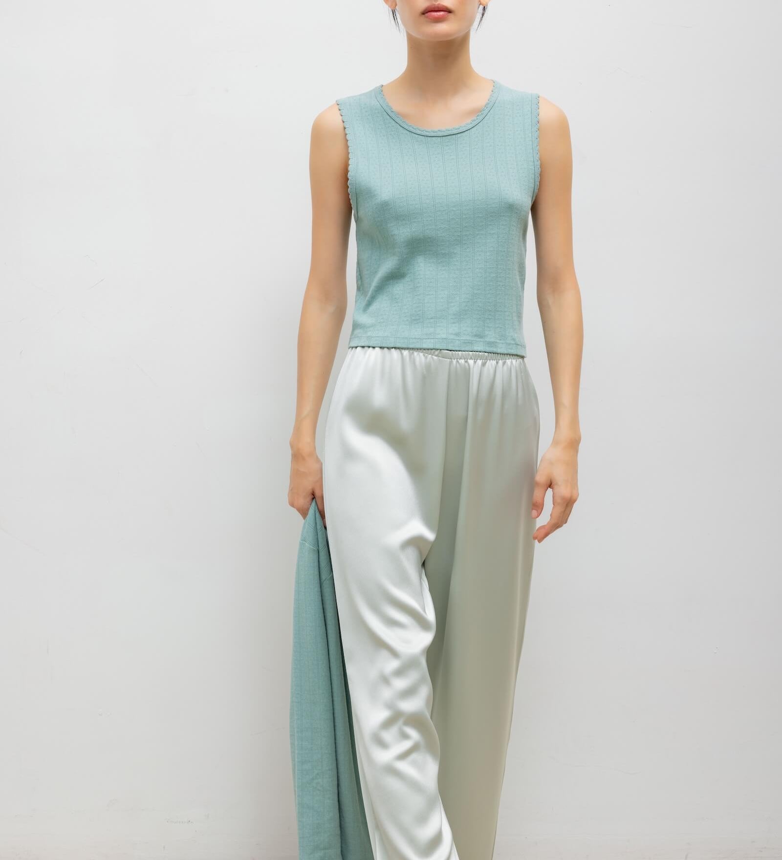 Leset - Pointelle Sleeveless Crew