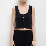 Leset - Pointelle Button Down Tank