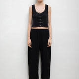 Leset - Pointelle Button Down Tank