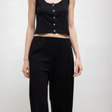 Leset - Pointelle Button Down Tank