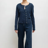 Leset - Pointelle Classic Crew Cardigan