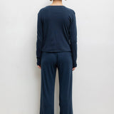 Leset - Pointelle Classic Crew Cardigan