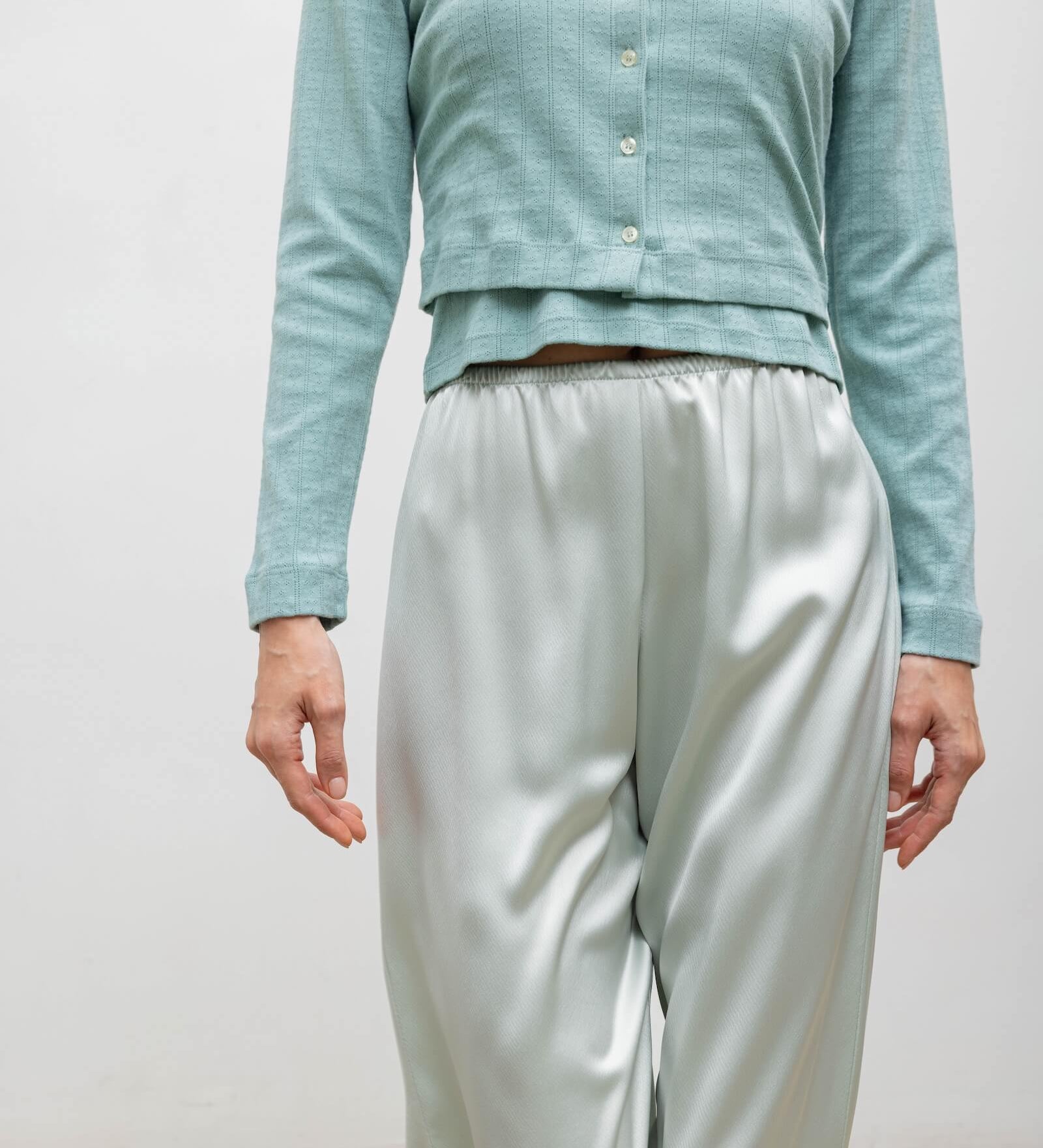 Leset - Pointelle Crop Cardigan