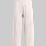 Leset - Pointelle Crop Wide Leg Pant