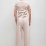Leset - Pointelle Crop Wide Leg Pant