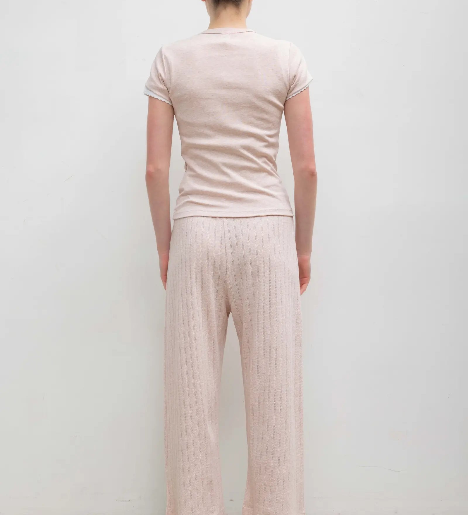 Leset - Pointelle Crop Wide Leg Pant