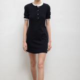 Leset - Pointelle Henley Mini Dress