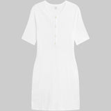 Leset - Pointelle Henley Mini Dress