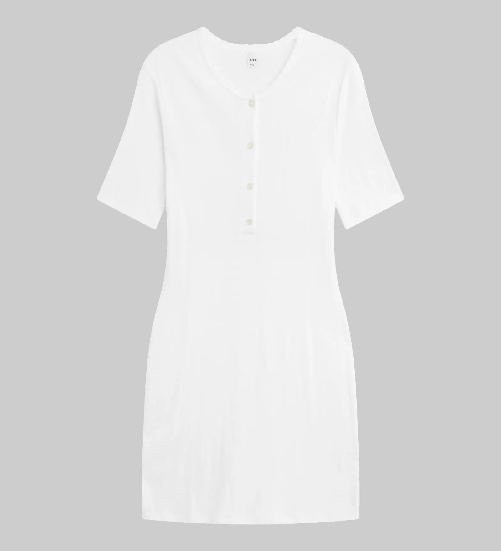 Leset - Pointelle Henley Mini Dress