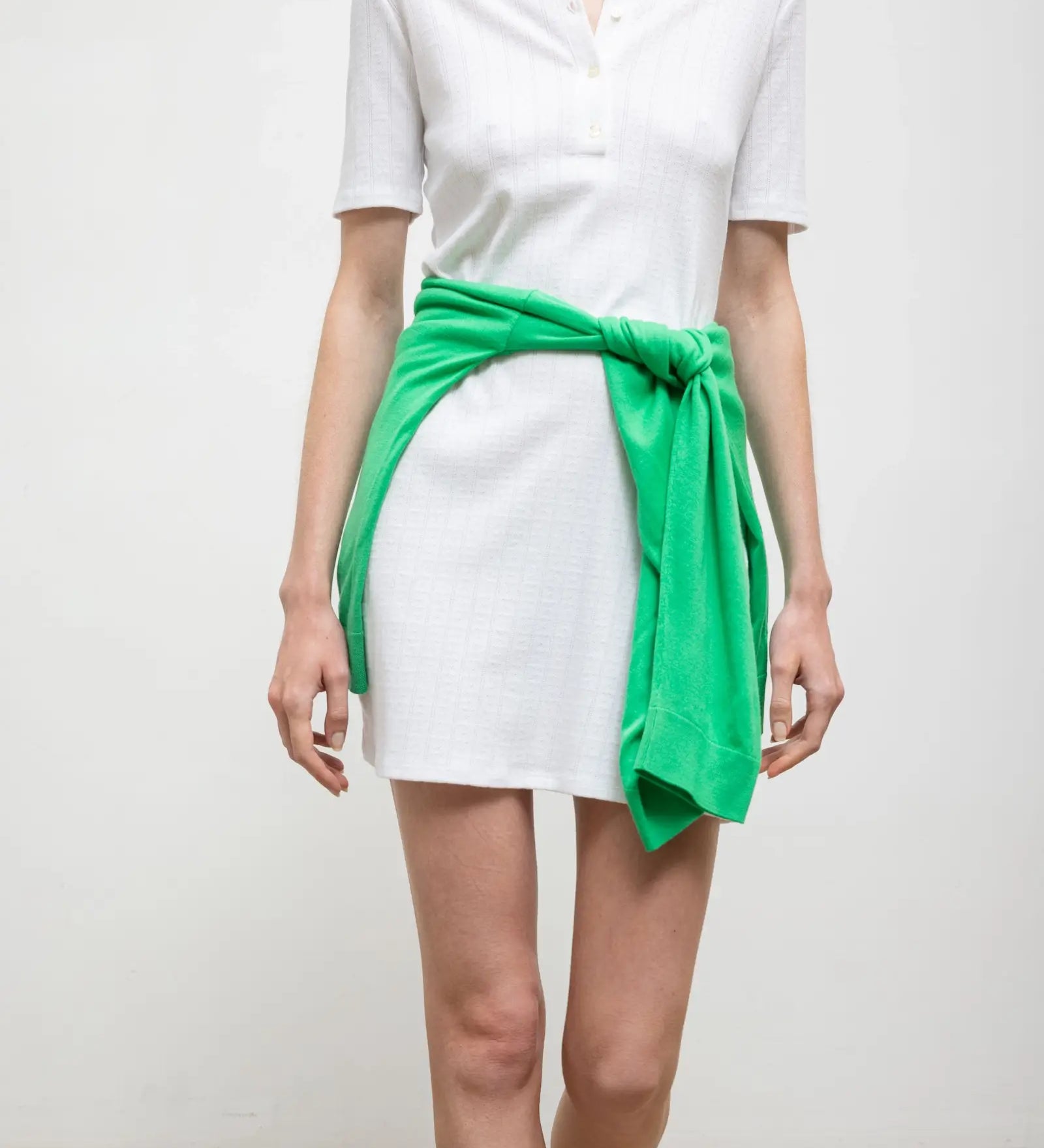 Leset - Pointelle Henley Mini Dress