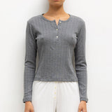 Leset - Pointelle Long Sleeve Henley