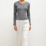 Leset - Pointelle Long Sleeve Henley