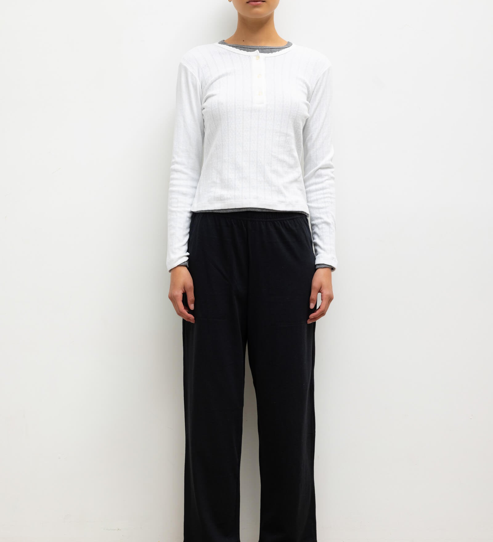Leset - Pointelle Long Sleeve Henley
