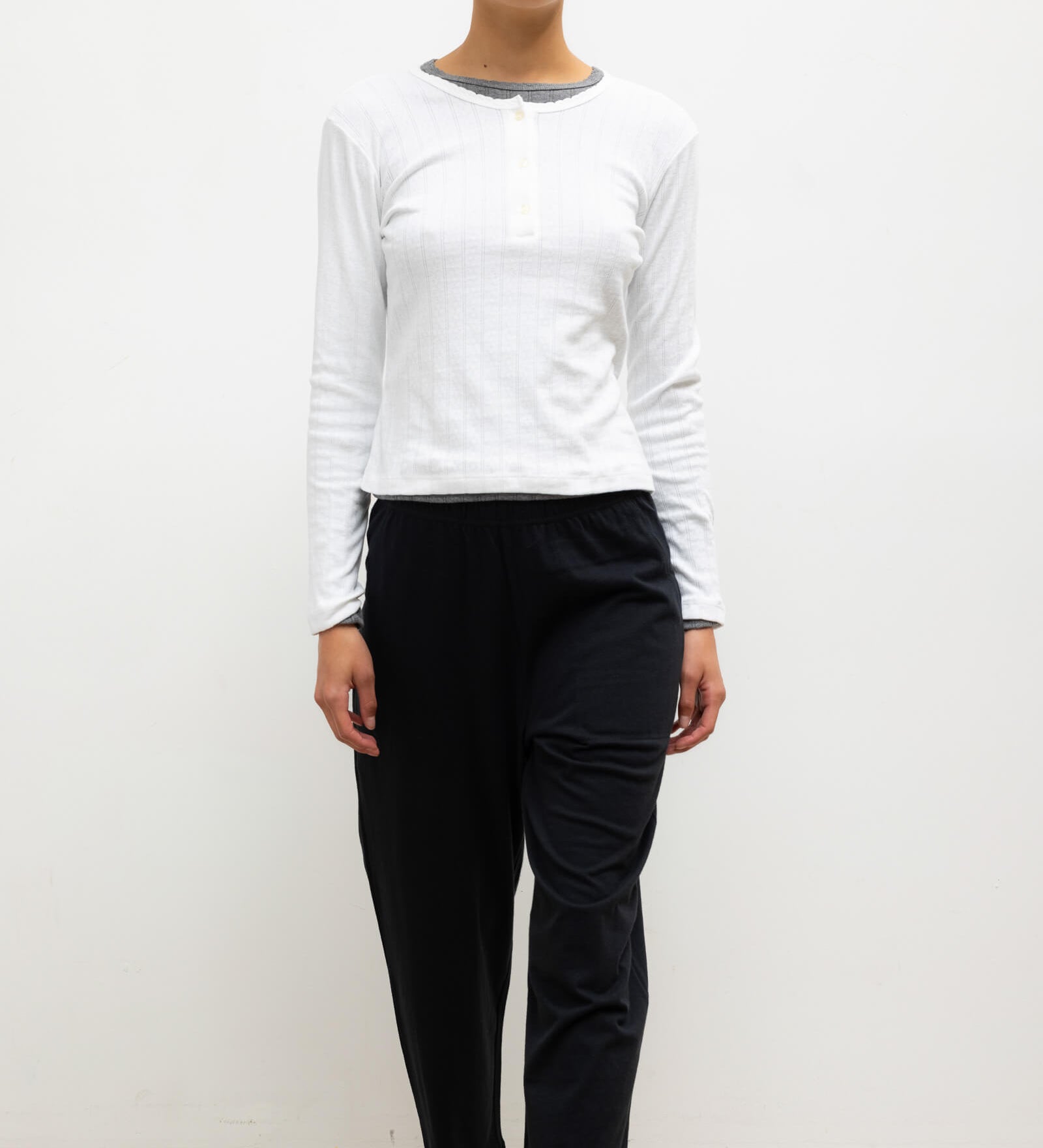 Leset - Pointelle Long Sleeve Henley