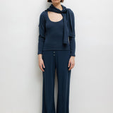 Leset - Pointelle Long Sleeve Scoop Neck