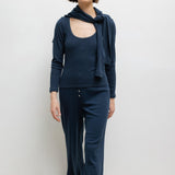Leset - Pointelle Long Sleeve Scoop Neck