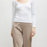 Leset - Pointelle Long Sleeve Scoop Neck