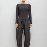 Leset - Pointelle Long Sleeve Bateau Top