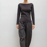 Leset - Pointelle Long Sleeve Bateau Top