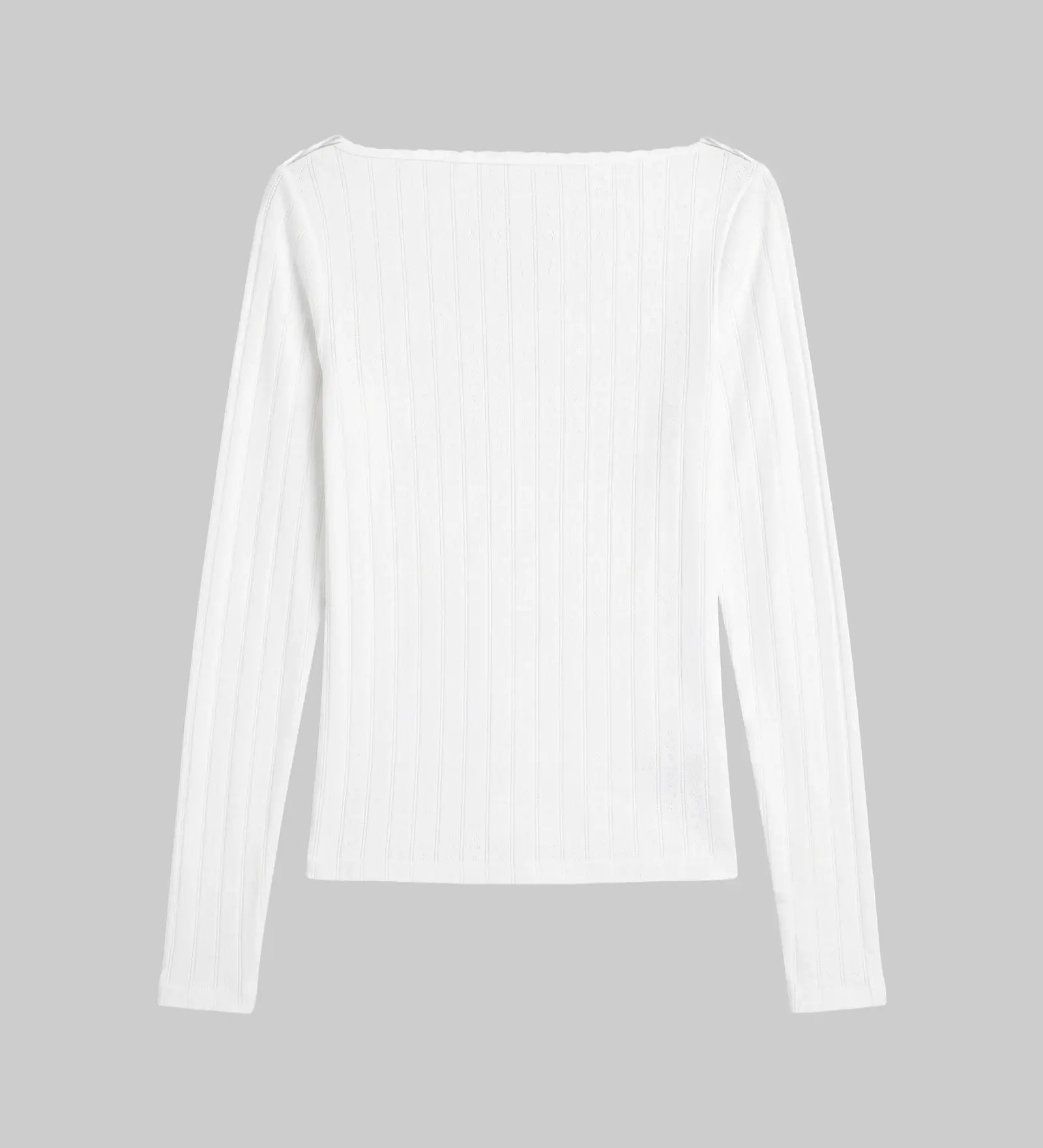 Leset - Pointelle Long Sleeve Bateau Top