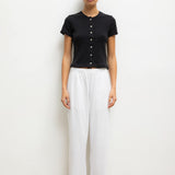 Leset - Pointelle Short Sleeve Cardigan