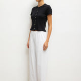 Leset - Pointelle Short Sleeve Cardigan