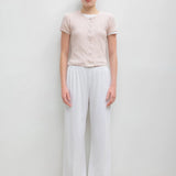 Leset - Pointelle Short Sleeve Cardigan