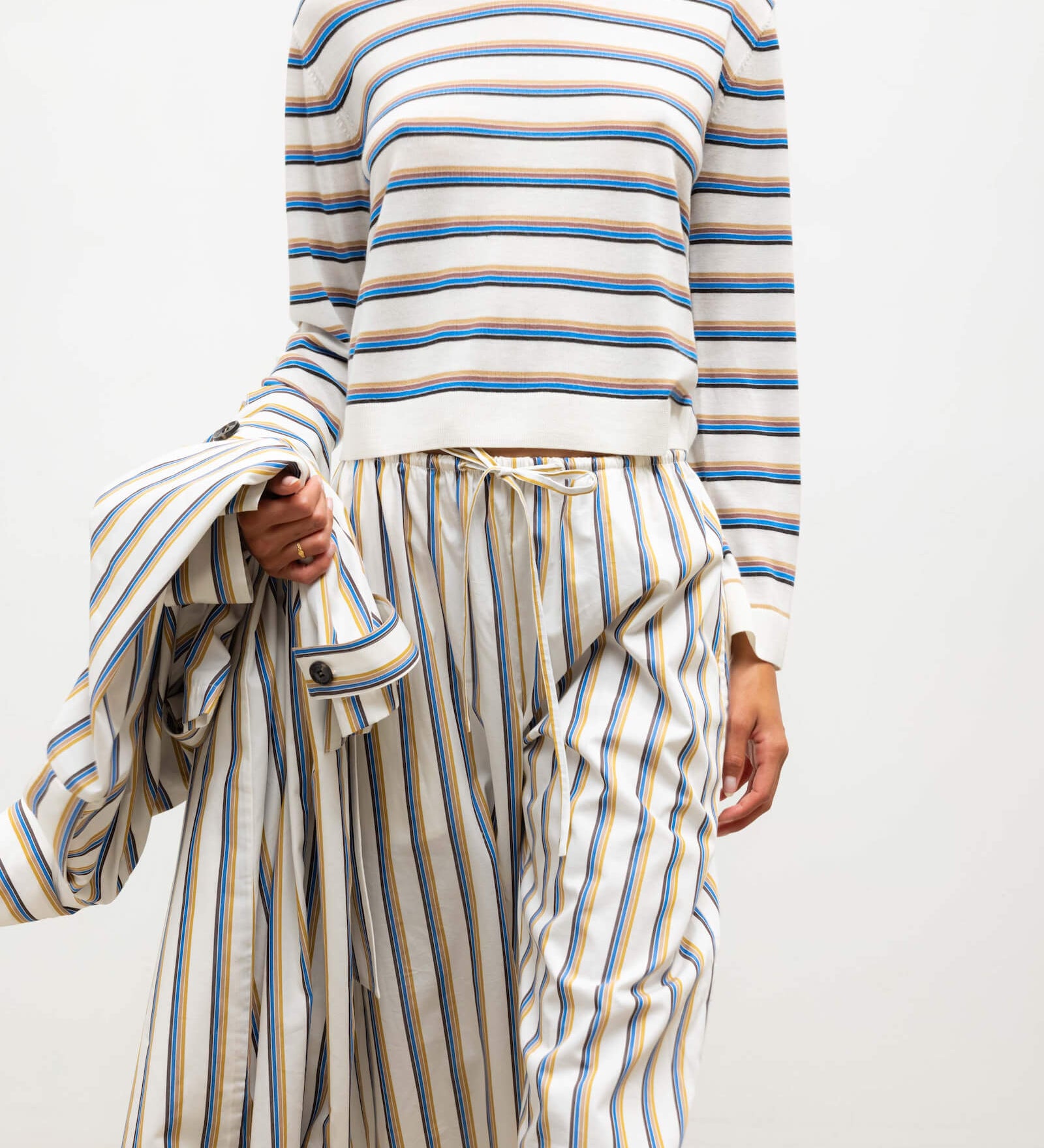 Leset - Pre - Order: Yoshi Stripe Crop Drawstring Pant