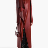 Khaite - Levitt Coat in Garnet Leather