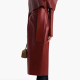 Khaite - Levitt Coat in Garnet Leather