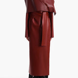Khaite - Levitt Coat in Garnet Leather