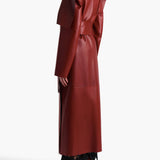 Khaite - Levitt Coat in Garnet Leather