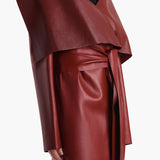 Khaite - Levitt Coat in Garnet Leather