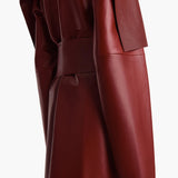 Khaite - Levitt Coat in Garnet Leather