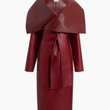 Khaite - Levitt Coat in Garnet Leather