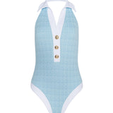 L'AGENCE - Natalya Collared One-Piece Swimsuit