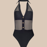 L'AGENCE - Natalya Collared One - Piece Swimsuit
