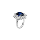 Dorsey - 14K HOUGHTON RING IN LAB BLUE SAPPHIRE AND LAB DIAMOND, 14K WHITE GOLD