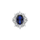 Dorsey - 14K HOUGHTON RING IN LAB BLUE SAPPHIRE AND LAB DIAMOND, 14K WHITE GOLD