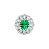 Dorsey - 14K TATE RING IN LAB EMERALD AND LAB DIAMOND, 14K WHITE GOLD